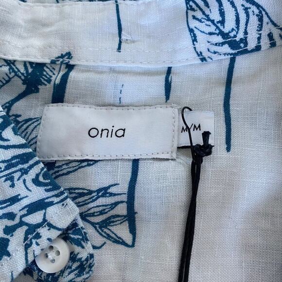 Onia Jungle Waterfall Jack Shirt in Blue and White - Picture 2 of 4